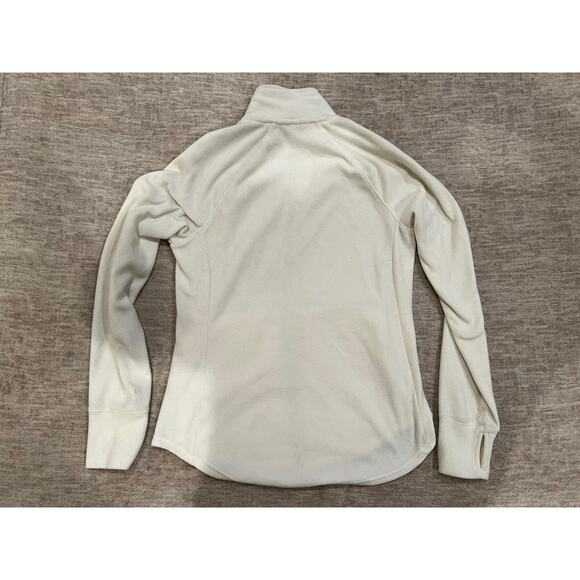 Old Navy Active Medium White Womens Zipper Fleece Tracksuit Jumper Shirt Sweater - Picture 2 of 3